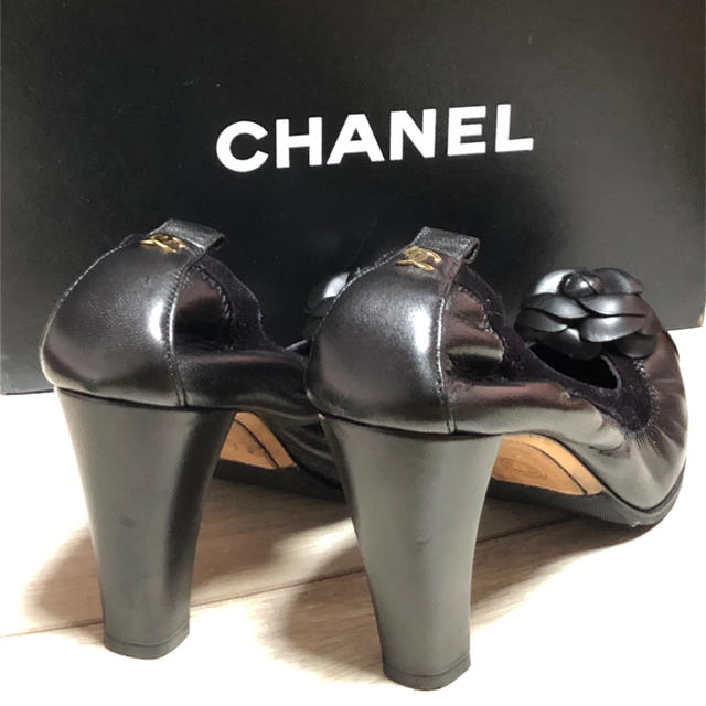 シャネル CHANEL カメリアパンプス38C (裏張り済み)