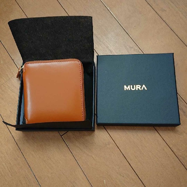 MURA 二つ折り財布 本皮 カード収納 キャメル 箱あり