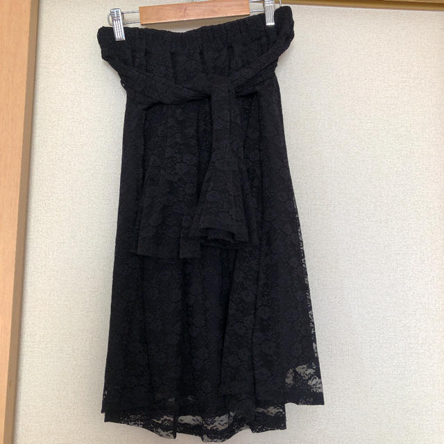 しまむら(シマムラ)の黒レーススカート レディースのスカート(ひざ丈スカート)の商品写真