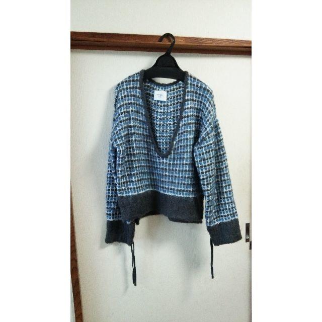 Ameri VINTAGE(アメリヴィンテージ)の即完売 AJIRO MOYOU KNIT ブルー レディースのトップス(ニット/セーター)の商品写真