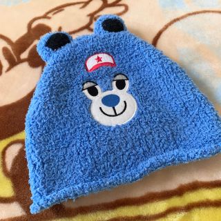 アナップキッズ(ANAP Kids)のANAP kids  ふわふわニット帽子　青色(帽子)