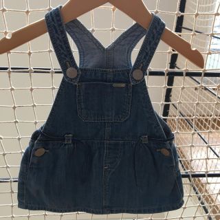 ザラキッズ(ZARA KIDS)のzara baby girl デニムサロペットスカート　74(スカート)