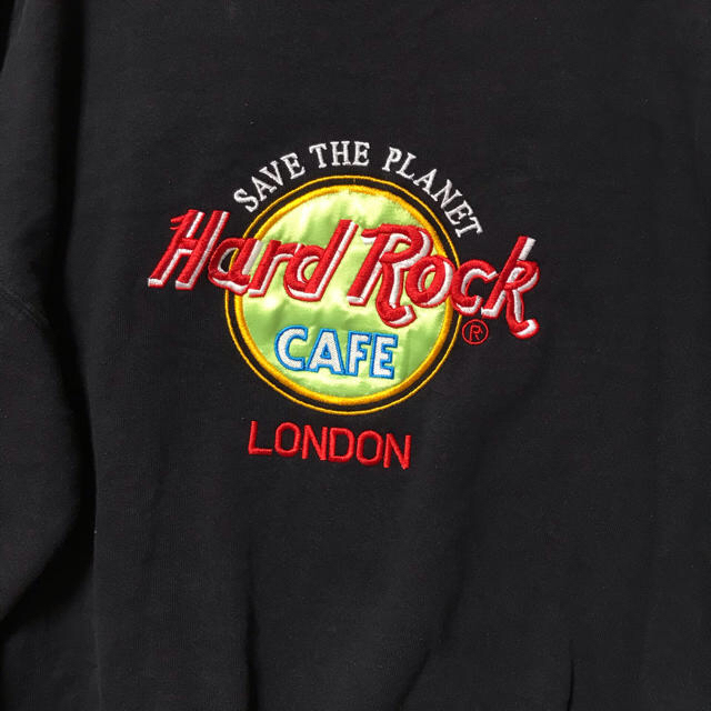 ハードロックカフェ ビッグ刺繍ロゴ スウェット トレーナー ブラック ロンドン