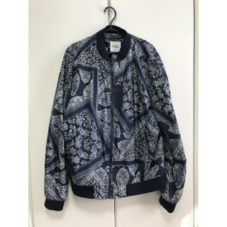 ザラ(ZARA)のZARA    ナイロンJKT  ボンバー　ペイズリー　XLザラ(ナイロンジャケット)