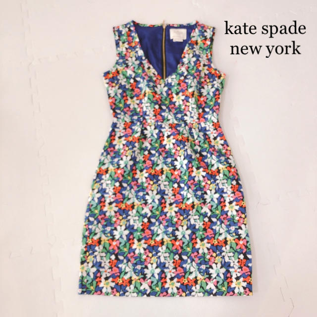 kate spade new york(ケイトスペードニューヨーク)のkate spade new york シルク混花柄ワンピース レディースのワンピース(ひざ丈ワンピース)の商品写真