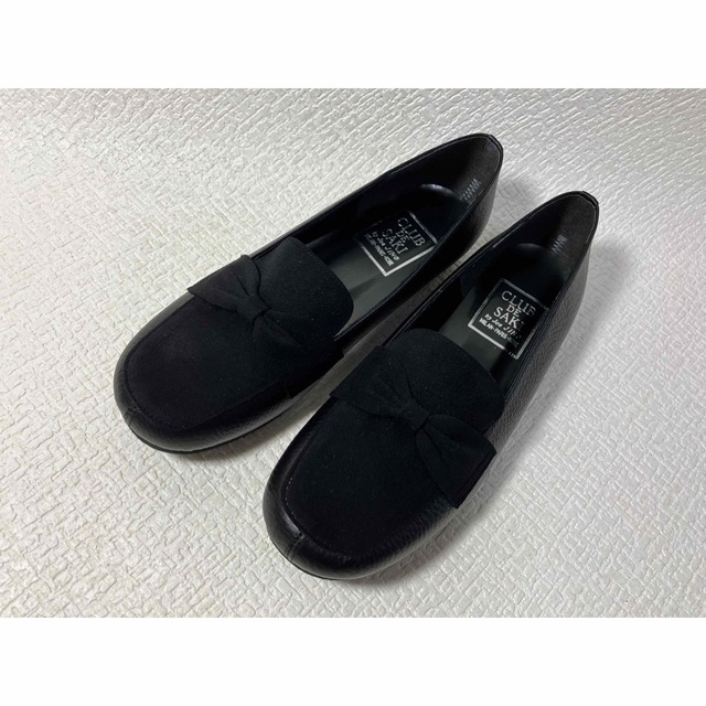 M1◆新品◆CLUB DE SAKI本革リボンフラットシューズ22.0 日本製  レディースの靴/シューズ(スリッポン/モカシン)の商品写真
