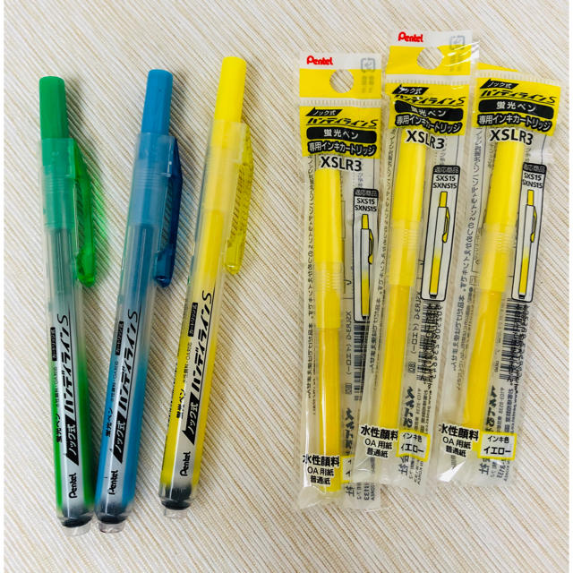 ぺんてる(ペンテル)のPentel ペンテル蛍光ペン（ノック式） インテリア/住まい/日用品の文房具(ペン/マーカー)の商品写真