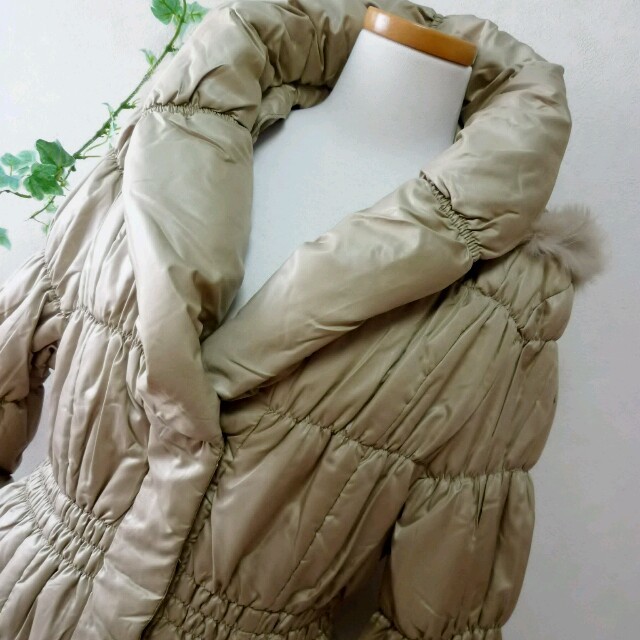 マットゴールド3Ｌ★ラビットファーコート レディースのジャケット/アウター(ロングコート)の商品写真