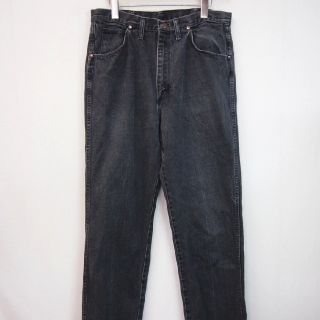 ラングラー(Wrangler)のW34 USA製 Wrangler ブラック デニム パンツ 古着 a243(デニム/ジーンズ)