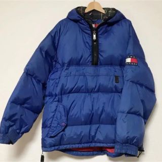 アイボリー×レッド トミーヒルフィガー デニム ダウンジャケット XL