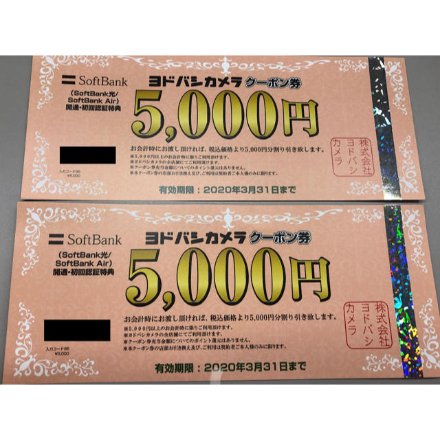 ヨドバシカメラ　クーポン券　5,000円×2枚