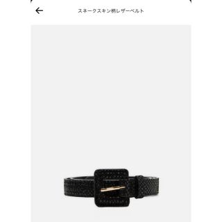 ザラ(ZARA)のZARA★スネークスキン柄レザーベルト(ベルト)