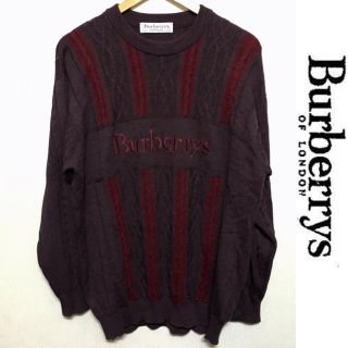 バーバリー(BURBERRY)のBURBERRYS ニット バーバリー ヴィンテージ ビッグロゴ ケーブルニット(ニット/セーター)