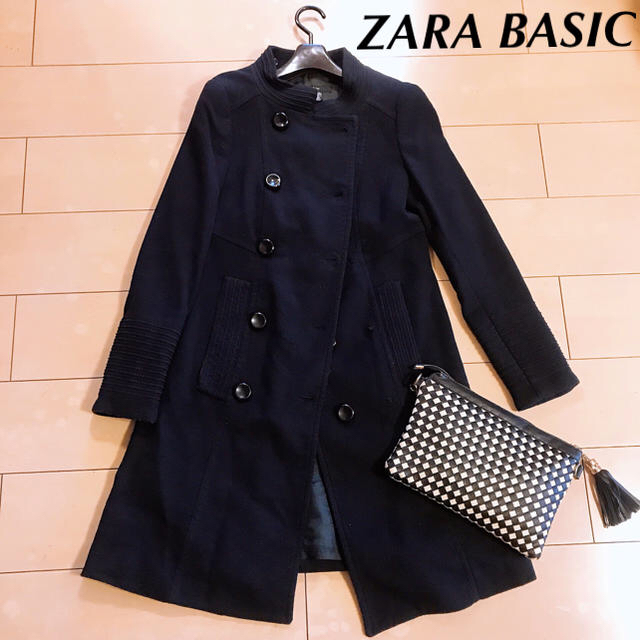 ZARA(ザラ)のZARA BASIC‼️シンプルなコート 紺 レディースのジャケット/アウター(トレンチコート)の商品写真