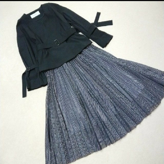 新品●アドーアADORE●バイカラーメッシュスカート￥53900ロングスカート