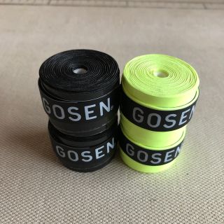 ゴーセン(GOSEN)のGOSENグリップテープ 黒とフラッシュイエロー 2個ずつ 計4個(バドミントン)