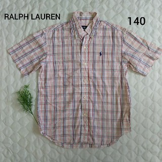 ラルフローレン(Ralph Lauren)のRALPH LAUREN ラルフローレン オレンジ系チェック柄シャツ 140㎝(ブラウス)