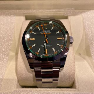 ロレックス(ROLEX)のミルガウス MILGAUSS 116400GV 黒文字盤 日本ロレックスOH済み(腕時計(アナログ))