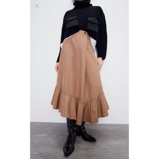 ザラ(ZARA)の【タグ付き】フリル付き ミディ丈 スカート(ロングスカート)