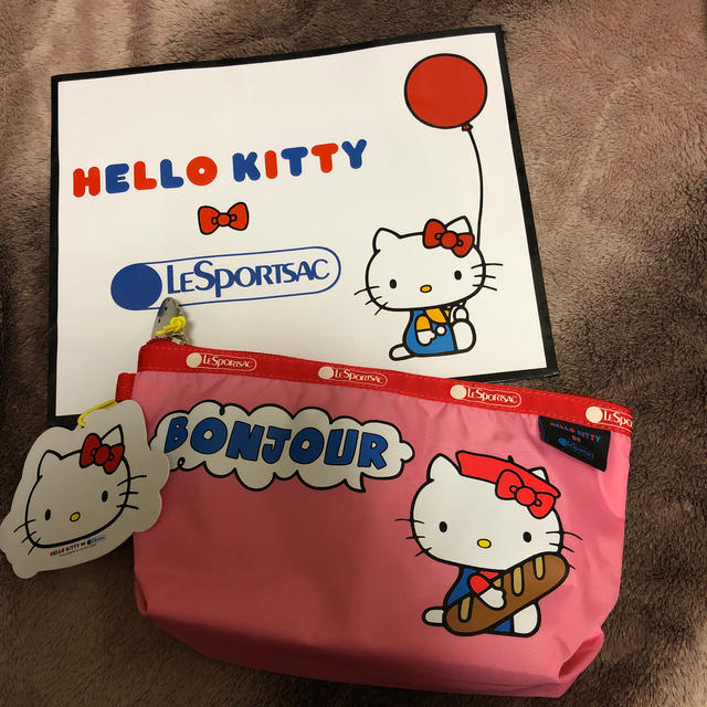 LeSportsac(レスポートサック)のLeSportsac*ハローキティ*コラボ*ポーチ*ピンク*フランス レディースのファッション小物(ポーチ)の商品写真