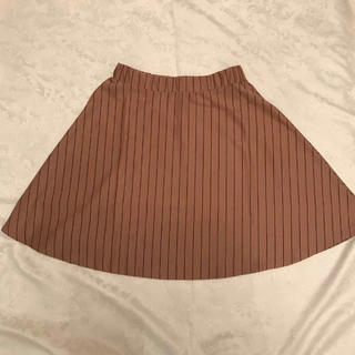 茶×黒ライン　スカート(ひざ丈スカート)