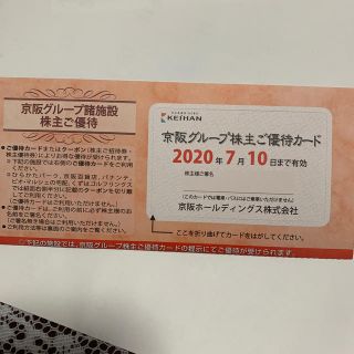 ケイハンヒャッカテン(京阪百貨店)の京阪グループ　株主優待カード(レストラン/食事券)