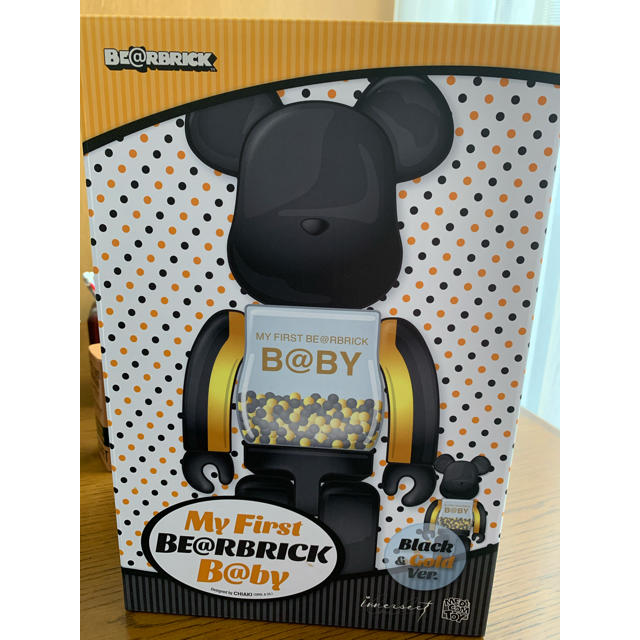 MEDICOM TOY(メディコムトイ)のMY FIRST BE@RBRICK BLACK & GOLD 100％400% エンタメ/ホビーのおもちゃ/ぬいぐるみ(キャラクターグッズ)の商品写真