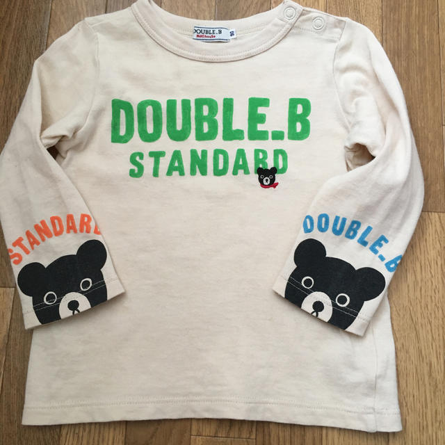 DOUBLE.B(ダブルビー)のダブルビー 両袖ビーくんロンT 90 キッズ/ベビー/マタニティのキッズ服男の子用(90cm~)(Tシャツ/カットソー)の商品写真