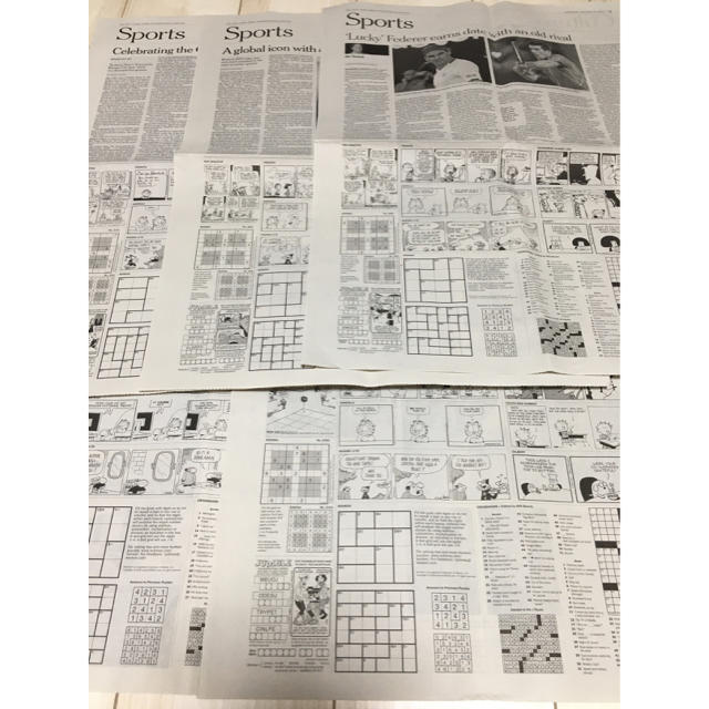 朝日新聞出版(アサヒシンブンシュッパン)の英字新聞コミックページ5日分 インテリア/住まい/日用品のオフィス用品(ラッピング/包装)の商品写真