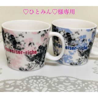 アプワイザーリッシェ(Apuweiser-riche)のアプワイザーリッシェ　ペアマグカップ　花柄　ピンク・ライトブルー　新品・未使用(グラス/カップ)