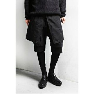 ♥️モテパンツ♥️ レギンス付き レイヤードパンツ unisex 個性的 モード(サルエルパンツ)