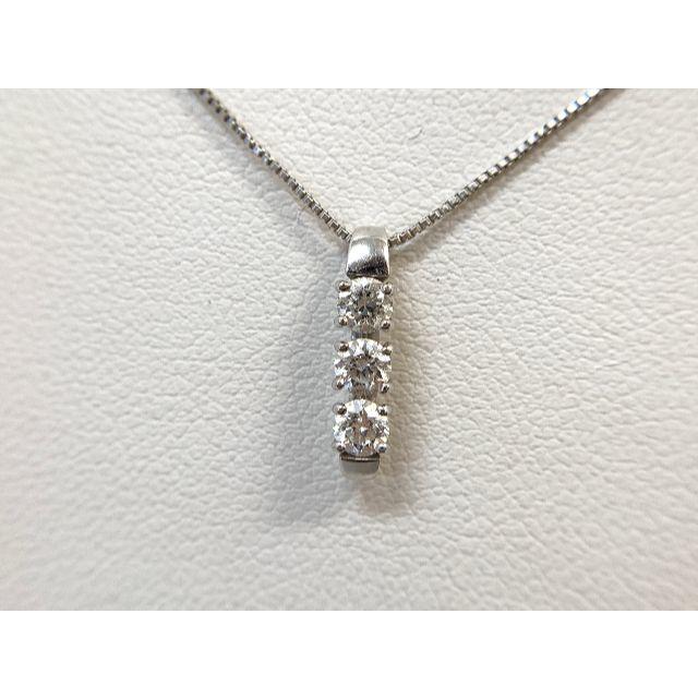 ダイヤモンドネックレス　K18WG　0.40ct　2.8g（0117-11）