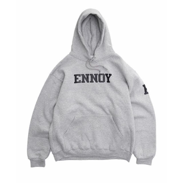 ennoy college hoodie L grey×navy