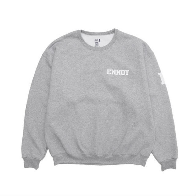 1LDK SELECT(ワンエルディーケーセレクト)のennoy college sweat L grey×white メンズのトップス(スウェット)の商品写真