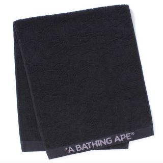 アベイシングエイプ(A BATHING APE)のA BATHING APEフェイスタオル日本製 綿100% BAPE 黒ブラック(タオル/バス用品)