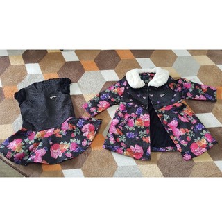 ファミリア(familiar)の新品 韓国ブランド 冬物ワンピとコートのセット(ドレス/フォーマル)