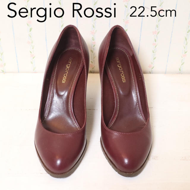 Sergio Rossi(セルジオロッシ)の美品 セルジオロッシ 35.5 22.5cm ボルドー ウェッジ レディースの靴/シューズ(ハイヒール/パンプス)の商品写真