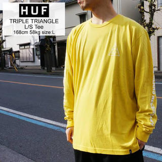 ハフ(HUF)の【HUF】TRIPLE TRIANGLE L/S TEE Lemon(Tシャツ/カットソー(七分/長袖))