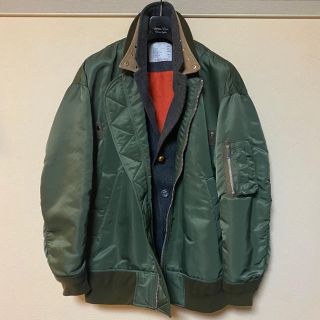 サカイ(sacai)のsacai サカイ 17aw メルトン ブルゾン MA-1 ボンバージャケット(ブルゾン)