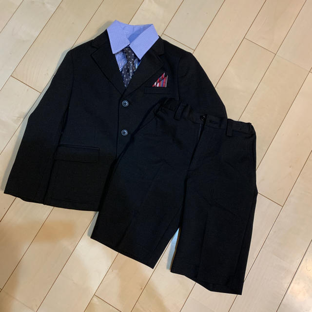 新品　スーツ　セット　120cm ネクタイ　シャツ付き　ブラック