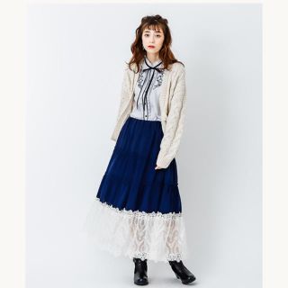 アクシーズファム(axes femme)の「axes femme」裾レースティアードスカート(ロングスカート)