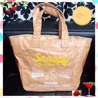 スヌーピー(SNOOPY)の【新品】スヌーピー ビニールバッグ〈ブラウン〉（非売品）(キャラクターグッズ)