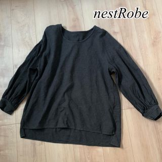 ネストローブ(nest Robe)のnestRobe  ネストローブ　⚫︎ 起毛リネンブラウス　ブラック(シャツ/ブラウス(長袖/七分))