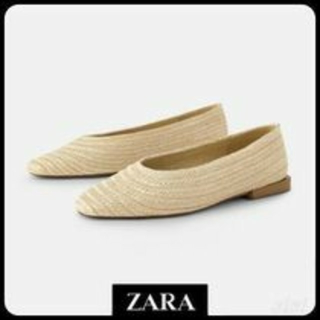 ZARA(ザラ)のZARA❤️ラフィア❤️36❤️人気・完売❤️新品未使用 レディースの靴/シューズ(バレエシューズ)の商品写真