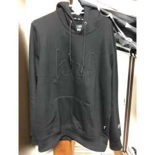 ハフ(HUF)のHUF ハフ　フードパーカー黒色XLサイズ(パーカー)