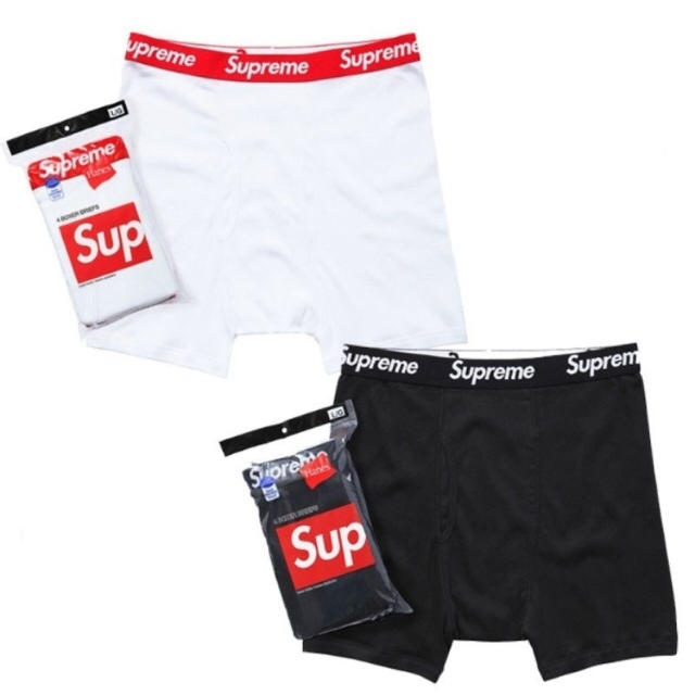 supreme ボクサーパンツ【白黒2枚組】