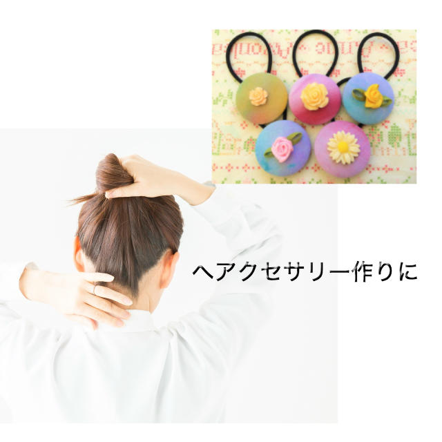 ヘアゴム まとめ売り 100本_ (予備付）黒 ハンドメイド ヘアアクセ 資材 ハンドメイドの素材/材料(その他)の商品写真