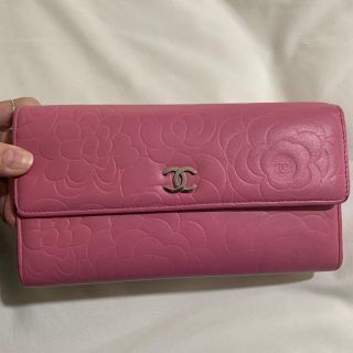 シャネル(CHANEL)の♡シャネル♡ カメリア ピンク ラムレザー 財布(財布)