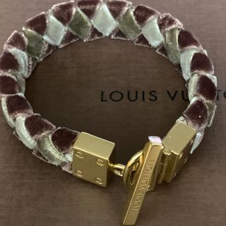 ルイヴィトン(LOUIS VUITTON)のLouis  Vuitton 配色ベロア 編み込みスカーフホルダー　ブレスレット(ブレスレット/バングル)