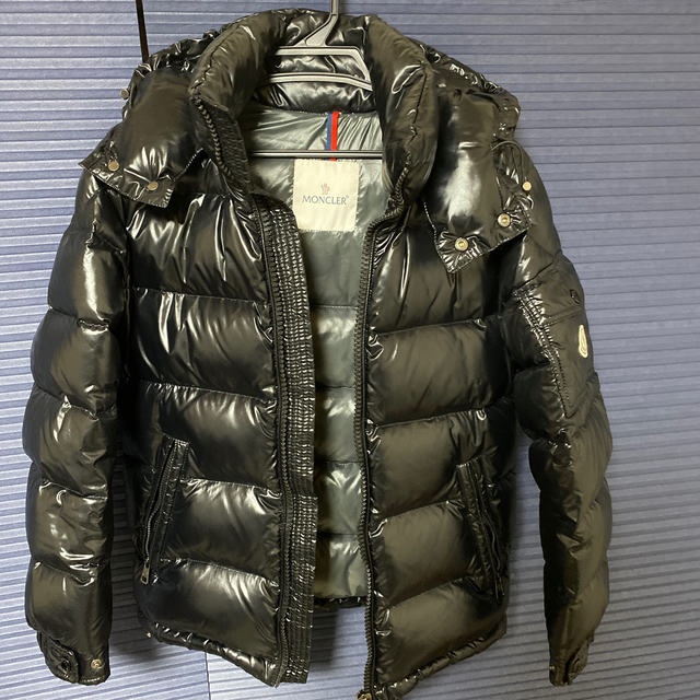 定20万美品 MONCLER ウール切替ファーフードダウンジャケット0